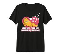 Garfield Valentine's Day Love Me Feed Me Never Leve Me Heart Maglietta Premium