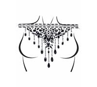 Gargantilla adhesiva con joyas corporales - O/S / NEGRO