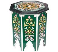 Gargar Sgabello Orientale per Fiori Tavolino in Legno Verde 40 cm