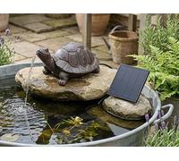 Garghilè solare con pompa - Statuetta di tartaruga con pompa solare e gioco d'acqua, decorazione da giardino in poliresina di colore marrone, fontana solare per laghetto da giardino e corso d'acqua