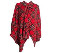 GARGIX MANTELLA PONCHO SCIALLE DONNA IN PILE CORAL CON LACCIO INVERNALE SCOZZESE NATALE (IT, Testo, Taglia unica, MANT/3)
