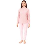 GARGIX Pigiama Donna Molto Caldo Pile Maglia E Pantalone S M L XL Invernale (IT, Testo, S, Regular, Regular, S, PL325-Rosa)