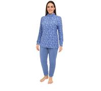 GARGIX Pigiama Donna Molto Caldo Pile Maglia E Pantalone S M L XL Invernale (IT, Testo, S, Regular, Regular, S, PKD-0015/Blu)