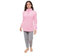 GARGIX Pigiama Donna Molto Caldo Pile Maglia E Pantalone S M L XL Invernale (IT, Testo, S, Regular, Regular, S, PKD-0013/Rosa)