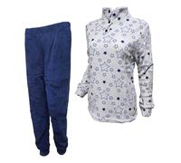 GARGIX Pigiama Donna Molto Caldo Pile Maglia E Pantalone S M L XL Invernale (IT, Testo, S, Regular, Regular, S, PKD-0013/Grigio)