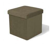 GARGIX PUFF POUF CONTENITORE QUADRATO ECOPELLE PANCA BAULE TRAPUNTATO (Ras-3 Cammello)