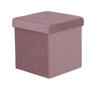 GARGIX PUFF POUF CONTENITORE QUADRATO ECOPELLE PANCA BAULE TRAPUNTATO (Ras-8 Rosa)