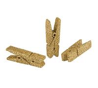 GARGOLA.ES OPERADORES DIGITALES Mollette in legno con glitter dorati, 3,5 cm, 12 pezzi