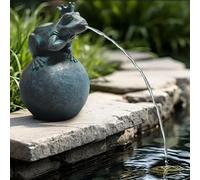 Gargouille alimentato a energia solare, statuetta per laghetto con pompa solare e gioco d'acqua, decorazione da giardino in poliresina effetto bronzo, fontana solare per laghetto da giardino e corso