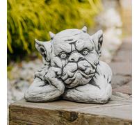 Gargoyle Busto IV Guardiano Statua in Pietra 18 cm 7 kg Grigio Cemento Bianco...