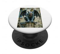 Gargoyle, demone di pietra alato a guardia delle cattedrali gotiche PopSockets PopGrip Adesivo