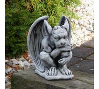 Gargoyle Guardiano Guardia Del Cancello Figura 27 CM 10 KG Grigio Cemento bianco
