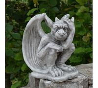 Gargoyle la figura di pietra riflessiva 27 cm 10 kg grigio cemento bianco ant...