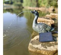 Gargoyle solare con pompa, statuetta per laghetto con pompa solare e gioco d'acqua, decorazione da giardino in poliresina effetto bronzo, fontana solare per laghetto da giardino e corso d'acqua (Oca