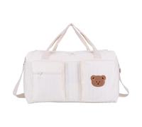 Garhomtur Borsa trapuntata per pannolini per bambini, graziosa borsa per il fine settimana di grande capacità, borsa per maternità per ospedale e viaggi, Un orso, 18.9x10.24x8.66inch