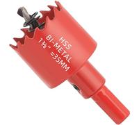 GarHWAL HSS M42 - Sega a tazza 35 mm, con adattatore e trapano di centraggio, ideale per legno, plastica, cartongesso, compensato e metalli, profondità di taglio fino a 25 mm