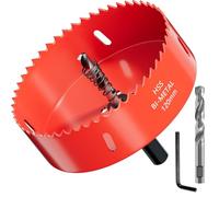 GarHWAL HSS M42 - Sega a tazza in metallo bi-metallo, 120 mm, con adattatore e punta di centraggio, ideale per legno, plastica, cartongesso, compensato e metalli, profondità di taglio fino a 32 mm