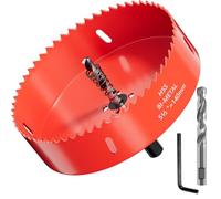 GarHWAL HSS M42 - Sega a tazza in metallo bi-metallo, 140 mm, con adattatore e punta di centraggio, ideale per legno, plastica, cartongesso, compensato e metalli, profondità di taglio fino a 32 mm