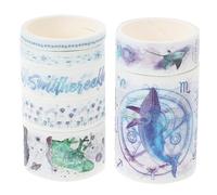 GARIOUANS 10 Nastro Washi Decorativo per Taccuino e Album Scrapbook Colorato Tema Profondo Mare Adesivi Creativi per Pianificatore e Diario Carta Washi Resistente per Fai da Te