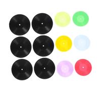 GARIOUANS 12 Miniature Dischi in Nero e Trasparente per Casa delle Bambole Modelli Resistenti e Realistici per Decorazione Paesaggistica e Scenografie Micro