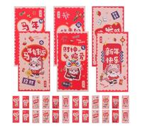 GARIOUANS 12 pezzi Buste Rosse Cinesi Anno del Cavallo Buste per Soldi Hong Bao Motivi Tradizionali per Capodanno Cinese Matrimoni Compleanni e Feste Lunari Carta Spessa e Stampa Vivace