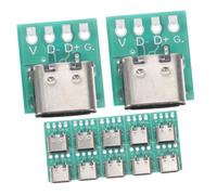 GARIOUANS 12pezzi Scheda Connettore USB C Connettore Socket Tipo C Femmina Scheda PCB Convertitore per Trasmissione Dati Compatibile Dispositivi e Cavi Dati