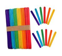 GARIOUANS 150 pezzi Bastoncini di Legno Colorati per Artigianato Stecchi Ghiaccioli Naturali Lisci e Sicuri per Lavoretti Progetti Creativi DIY per Scuola