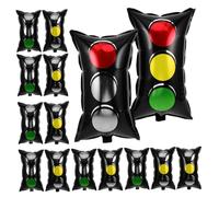 GARIOUANS 16 Pezzi Palloncini Semaforo in Alluminio Colorati per Festa Compleanno Auto da Corsa Decorazioni Veicoli Trasporto per Palloncini Rosso per Tema Costruzione