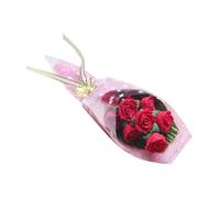 GARIOUANS 1pezzi Mini Bouquets Rosso Per Decorazione Di Miniature e Doll House Per Design Di Modelli e Regali Fai Da Te Composizioni Simulazione Fiori Per Festività e Occasioni Speciali