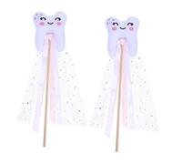 GARIOUANS 2 pezzi Bacchette Magiche per Bambine Forma Dente Bastoncini Colorati per Feste Performance e Travestimenti Accessori Scintillanti per Party e Festival