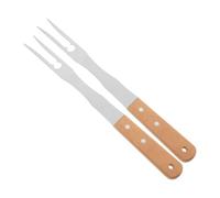 GARIOUANS 2 pezzi Forchette da Barbecue in Inossidabile con Manico in Legno Forchetta da Carne per Grigliate Carne Pizza e Dessert Utensili da Versatili per Barbecue e Arrosti