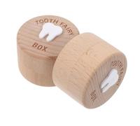 GARIOUANS 2 Pezzi Scatola Portadenti in Legno per Custodia Ricordo per Denti da Latte Organizzatore Resistente con Design Carino per Conservare Denti da Latte e Ricordi d Infanzia