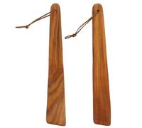 GARIOUANS 2 Pezzi Spatole in Legno Angolate per Cucina Raschietti Piani Resistenti al Calore per Cast Iron Utensili Multifunzionali per Girare Mescolare e Servire Design Salvaspazio con