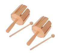 GARIOUANS 2 Pezzi Strumenti Percussione in Legno Orff con Mazzuolo Ritmici per Bambine Giocattoli Musicali Montessori per Educazione Musicale Precoce Sviluppo Coordinazione e Creatività