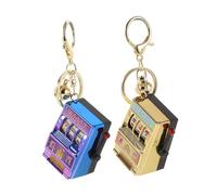 GARIOUANS 2 Portachiavi Slot Machine Mini Giochi Vegas Pendenti Cartoon Frutta Accessori per Chiavi e Borse Divertimento per Adulti e Ragazze
