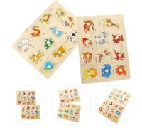 GARIOUANS 2 set Puzzle in Legno con Pomelli per Educativo di Animali Colorati per Sviluppo Cognitivo e Manuale Gioco Montessori Sicuro per Ragazzo Ragazza