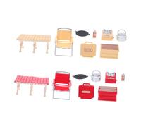 GARIOUANS 2 Set Sedia Fornello Gas e Accessori Barbecue per Casa delle Bambole e Giardino Fatato