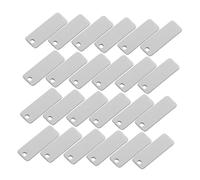 GARIOUANS 25 Pezzi Tag Rettangolari in Acciaio Lucidato Portachiavi Resistenti e Vuoti per Incisione Accessori per Creazioni Te e Targhette per Cani