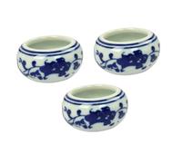 GARIOUANS 3 Pezzi Piatti Inchiostro in Ceramica per Calligrafia Cinese Contenitori Multifunzionali per Pittura e Scrittura Design Elegante e Pratico Regalo per Amanti della Cultura dell'Est