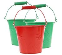 GARIOUANS 3 Secchielli Spiaggia in Ferro da Secchi Resistenti per Giochi Mare e Sabbia Colori Casuali Materiale Sicuro e Durevole Design per Esterno e Attività Allaperto
