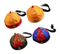 GARIOUANS 4 Cappelli Tradizionali Cinesi Qing con Trecce Copricapi Vintage da Uomo per Spettacoli Teatrali Cosplay e Fotografia Materiale Durevole Taglia Adulta N 9