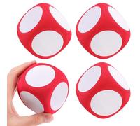 GARIOUANS 4 Dadi in Schiuma Grandi da 6 Cm, Dadi da Gioco Scrivibili Fai da Te Angoli Arrotondati, Leggeri e Silenziosi per Attività Educative e Giochi All’aperto