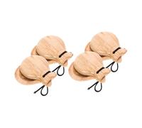 GARIOUANS 4 paia Nacchere in Legno Percussione Piccole Strumento Musicale Ritmico per Adulti e Ragazzi Bordi Lisci senza Sbavature per Danza Tradizionale e Lezioni di Musica