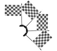 GARIOUANS 4 pezzi Bandierine da Tavolo Scacchi Bianche e Nere Mini Bandiere da Ufficio con Asta e Base in Plastica Decorazione Riutilizzabile per Feste Eventi Sportivi e Celebrazioni