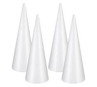 GARIOUANS 4 Pezzi Coni di Polistirolo in Schiuma Solida per Progetti DIY Creativi, Leggeri e Versatili, Altezza 25 Cm, per Decorazioni e Arti Manuali