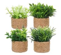 GARIOUANS 4 Pezzi Miniature Potted Plants For Dollhouse Realistic Faux Bonsai Ornaments Compact Decorative Models For Miniature Gardens And Office Display