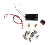 GARIOUANS 4 Set Kit Elettrico per Esperimenti Circuito Elettronico Sicuro con Portapile Portalampada Interruttore e Lampadina Apprendimento Pratico di Fisica per Scuola e Casa