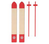 GARIOUANS 4set Sci da Montagna in Miniatura per Casa delle Bambole Bastoncini da Sci Accessori Sportivi Invernali Decorazioni Natalizie in Legno per Scena di Casa delle Bambole