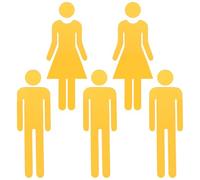 GARIOUANS 5 Pezzi Targhette per Porta Wc in Acrilico Specchiato Oro Scuro da Segnali Bagno Uomo e Donna per Ufficio e Casa Cartelli Identificativi Bagno Frontale e Toilette