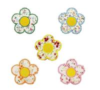 GARIOUANS 5 Pezzi Toppe Ricamate Autoadesive Fiori Vintage, Set da 5 Applique Floreali in Poliestere per Abbigliamento, Borse, Scarpe e Cappelli, Decorazioni Fai da Te senza Cuciture